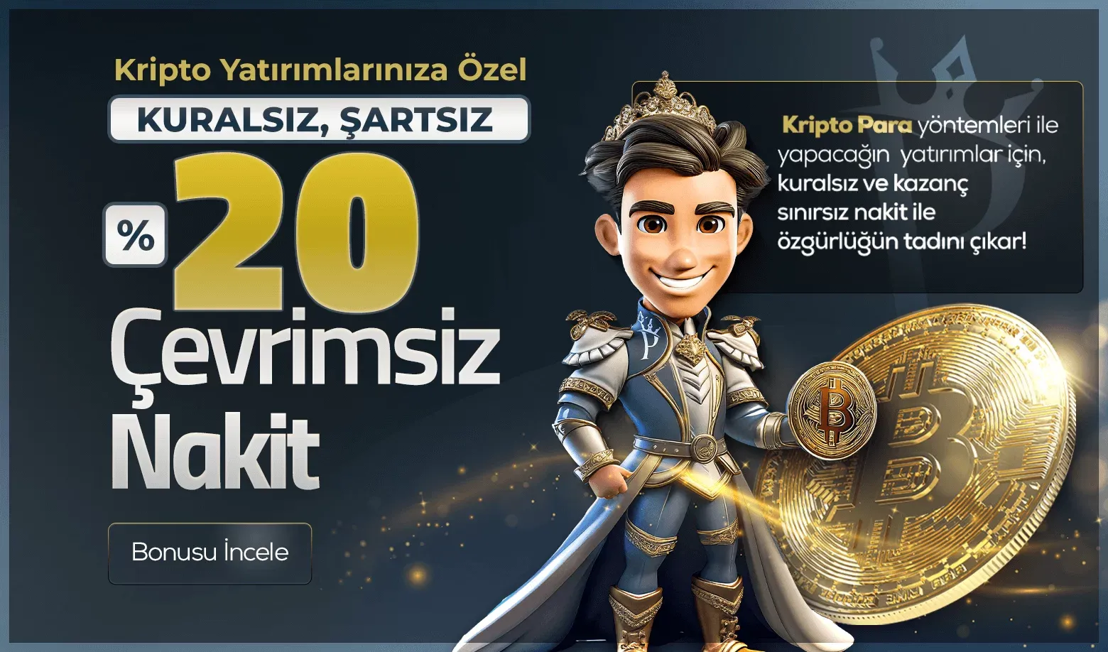 Kripto Yatırımlara %20 Çevrimsiz Nakit Bonus