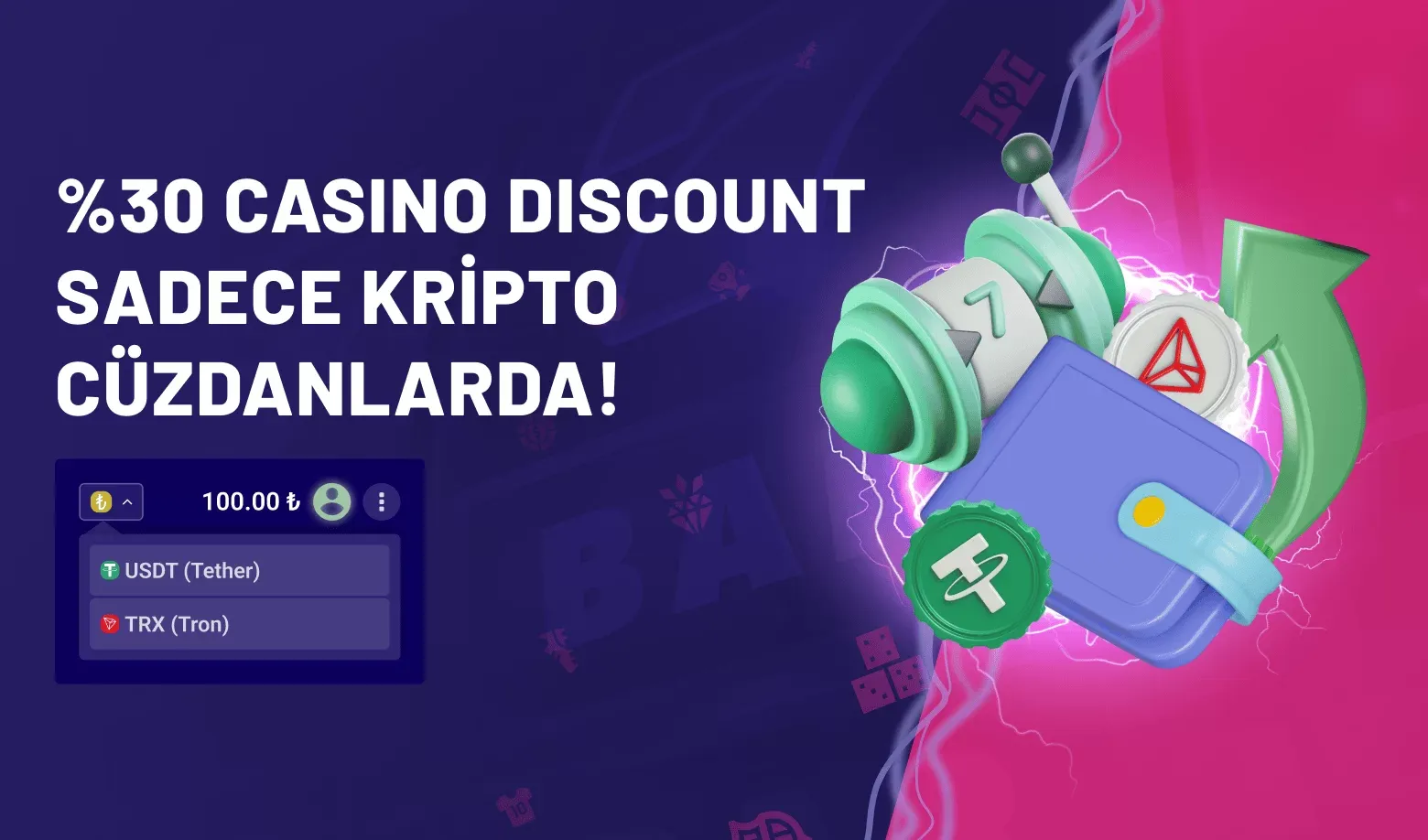 Kripto Cüzdanlara Özel %30 Casino Discount